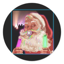 Santa Claus Raves Funny Santa Raver- No Text - stickers by dustyvinyldesign Santa Claus Raves Funny Santa Raver- No Text - stickers