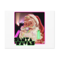 Santa Claus Raves - Funny Santa Raver postcards by dustyvinyldesign Santa Claus Raves - Funny Santa Raver postcards