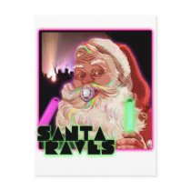 Santa Claus Raves - Funny Santa Raver postcards by dustyvinyldesign Santa Claus Raves - Funny Santa Raver postcards
