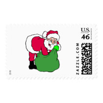 Santa Claus Reaches Into Pack postage by ChristmasStamps Santa Claus Reaches Into Pack postage