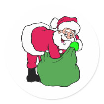Santa Claus Reaches Into Pack stickers