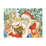 Santa Claus Reading the Bible on Christmas Eve Postcard