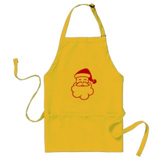 Santa Claus Red Hat White Beard on Apron apron