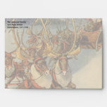 Santa Claus Reindeer Delivering Toys Christmas Eve Envelope