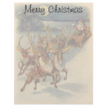 Santa Claus Reindeer Delivering Toys Christmas Eve Customized Letterhead