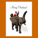 Santa Claus Riding An Elephant postcards