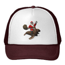 Santa Claus Riding On Walrus Mesh Hat