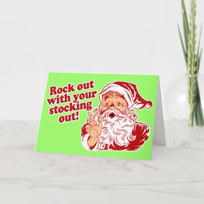 Santa Claus Rock Out Greeting Card