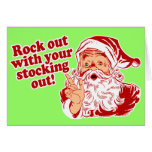 Santa Claus Rock Out Greeting Card