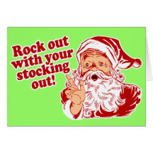 Santa Claus Rock Out Greeting Card