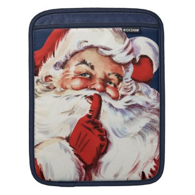 Santa Claus Saying SH-H-H Sleeves For iPads
