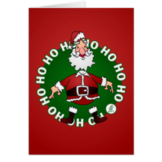 Santa Claus says Ho Ho Ho for Christmas Greeting Card