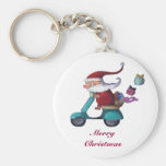 Santa Claus Scooterist Keychains