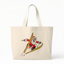 Santa Claus Skiers Skiing Xmas Tees and Gifts bags by Funkart Santa Claus Skiers Skiing Xmas Tees and Gifts bags