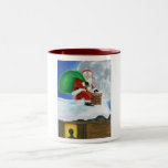Santa Claus Sneaking on the Rooftop mugs