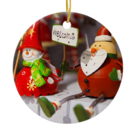 Santa Claus Snowman Figurines Christmas Ornament