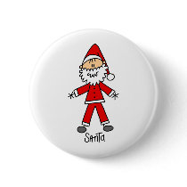 Santa Claus Stick Figure Button by stick_figures Santa Claus Stick Figure Button
