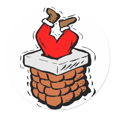 Santa Claus Stuck Chimney Sticker by ChristmasStamps