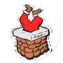 Santa Claus Stuck Chimney stickers by ChristmasStamps Santa Claus Stuck Chimney stickers
