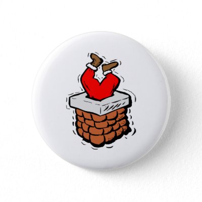 Santa Claus Stuck In Chimney buttons