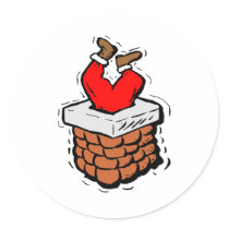 Santa Claus Stuck In Chimney stickers by ChristmasStamps Santa Claus Stuck In Chimney stickers