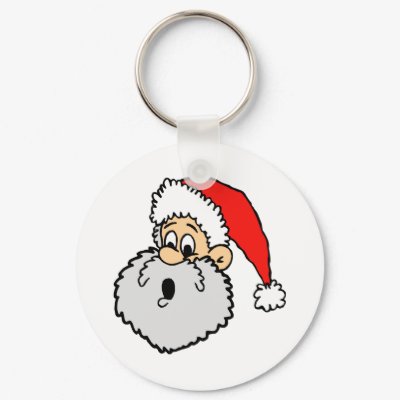 Santa Claus Surprised Keychains by ChristmasStamps