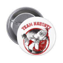 Santa Claus - Team Naughty Pinback Buttons