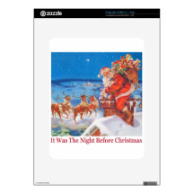 Santa Claus Up On The Rooftop Christmas Eve Decal For The iPad