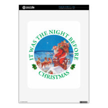 Santa Claus Up On The Rooftop On Christmas Eve
