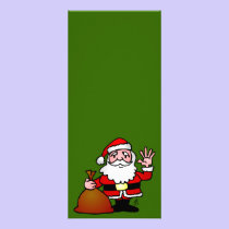 Santa Claus waving rack cards