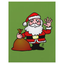 Santa Claus waving flyers