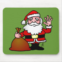 Santa Claus waving mousepads by cardvibes Santa Claus waving mousepads