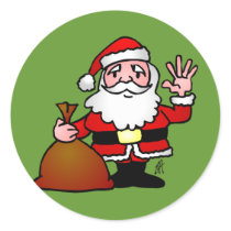 Santa Claus waving stickers