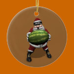Santa Claus With Huge Watermelon ornaments