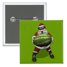 Santa Claus With Huge Watermelon Pin