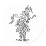 SANTA CLAUS with STOCKING Round Stickers