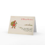 Santa Claus with Wreath Christmas Card