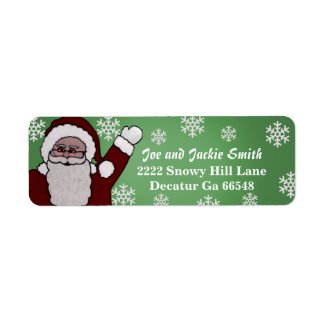 Santa Clause and Snowflakes Address Labels