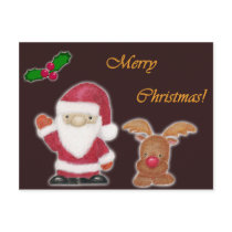 Santa Clause and the Red-Nosed Reindeer Postcard