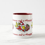 Santa Clause Fish - funny cute Christmas cartoon mugs