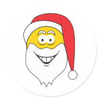 Santa Clause Smiley Face stickers by doonidesigns Santa Clause Smiley Face stickers