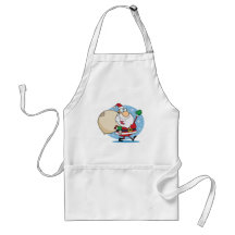 Santa Clause with sack christmas holiday apron