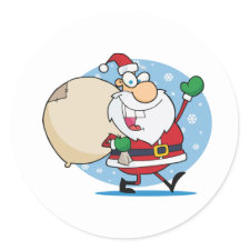 Santa Clause with sack christmas holiday design sticker