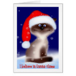 Santa Claws Cat Christmas Card