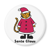 Santa Claws Tiger magnets by QueenHare Santa Claws Tiger magnets