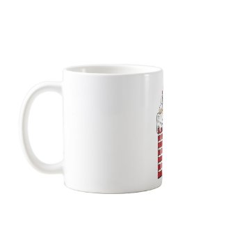 Santa climbing down the chimney mug