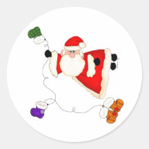 Santa con las medias etiqueta