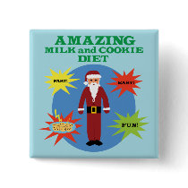 Santa Cookie Diet Pinback Buttons