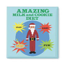 Santa Cookie Diet Fridge Magnet