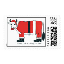 Santa Cow is Coming to Town Stamps